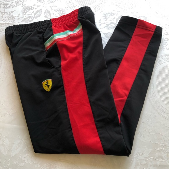 Ferrari Puma Boys Size M Black Sweatpants Joggers Activewear Pants Elastic Waist - Picture 10 of 15